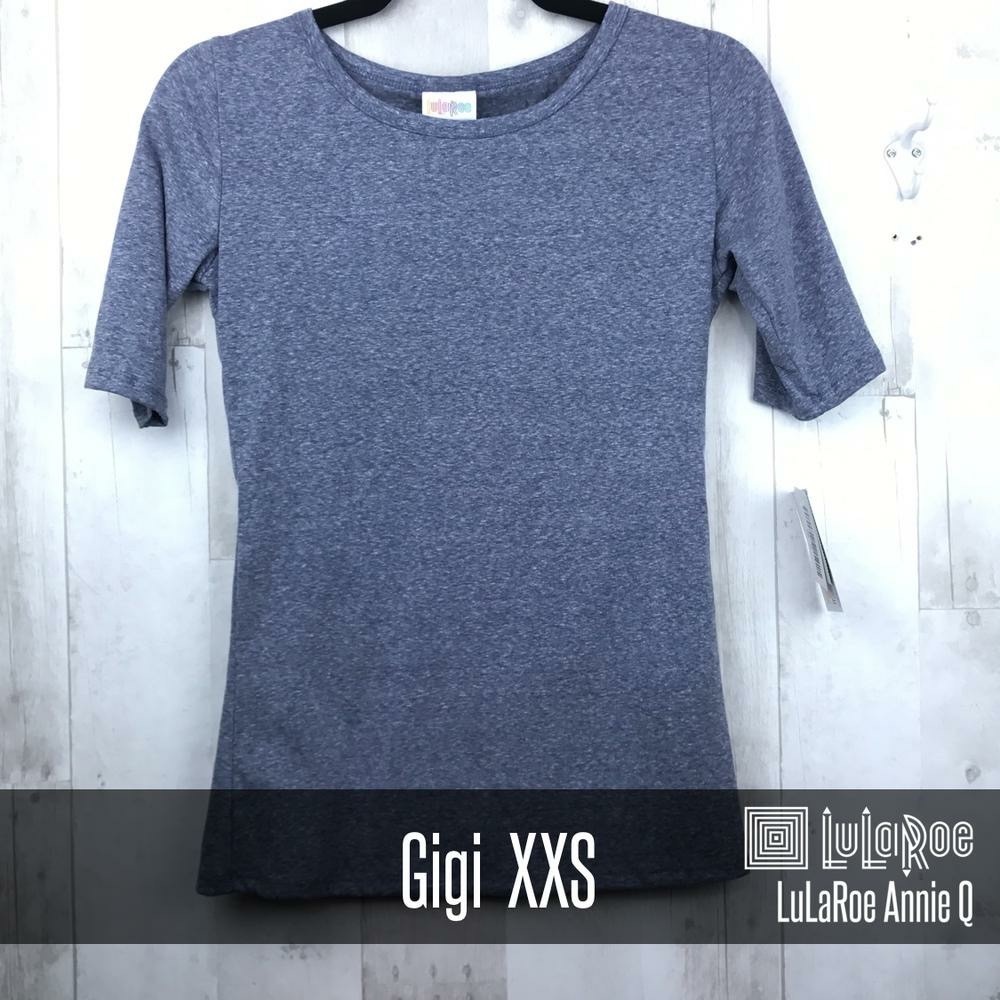 Lularoe Gigi Top XXS Solid Steel Blue NWT